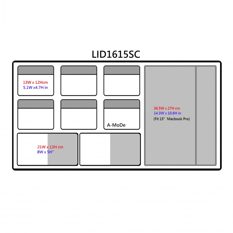 LID1615SC Laptop Lid Organizer for Pelican1615
