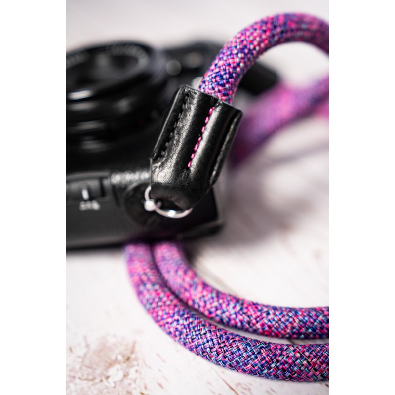Rope Camera Strap HandMade Flower Rose Red Blue 10mm CSC-FRRB