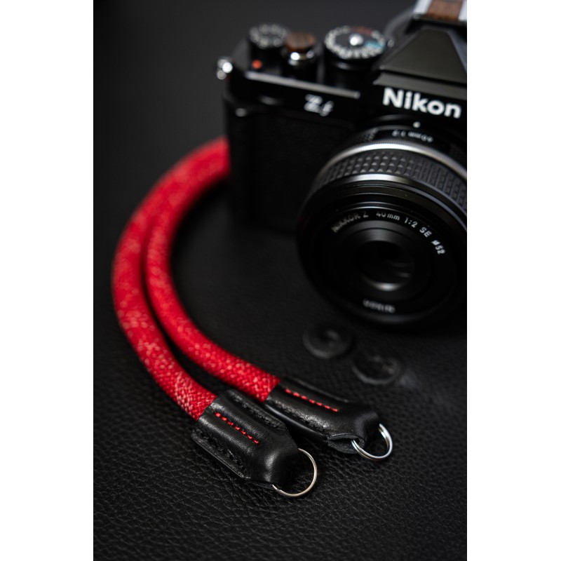 Rope Camera Strap HandMade Flower Red White 10mm CSC-FREW