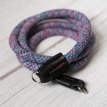 Rope Camera Strap HandMade Flower Blue Red  10mm CSC-FBLR