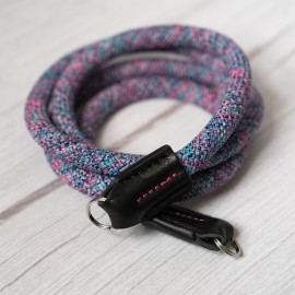 Rope Camera Strap HandMade Flower Blue Red  10mm CSC-FBLR