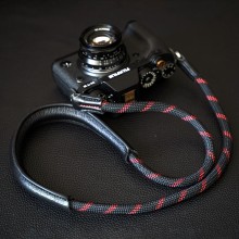 CSCL Black/Red Leather Shoulder pad Rope Camera Strap