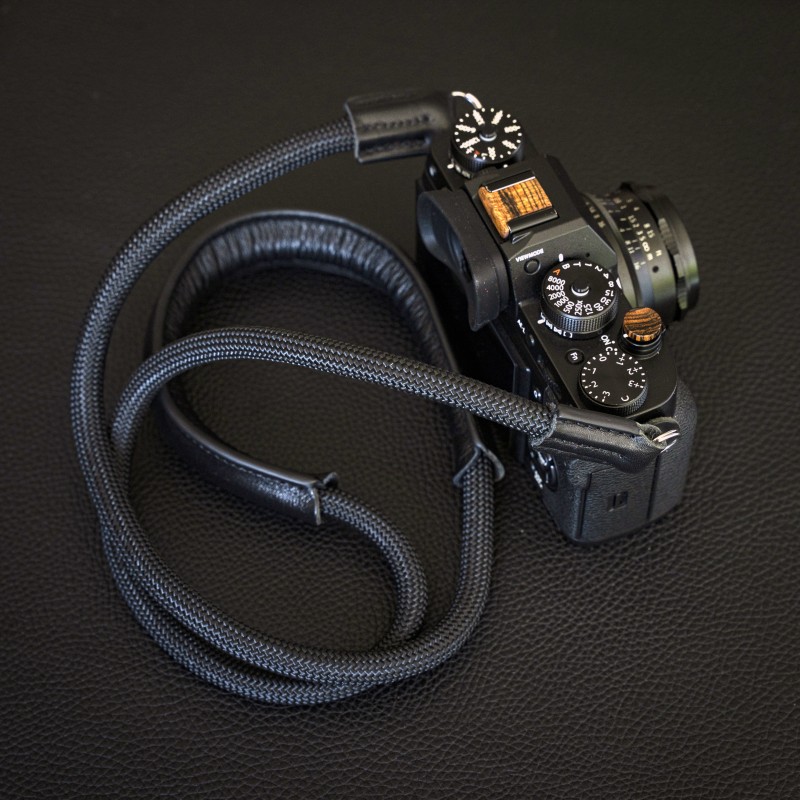 CSCL Black Leather Shoulder pad Rope Camera Strap
