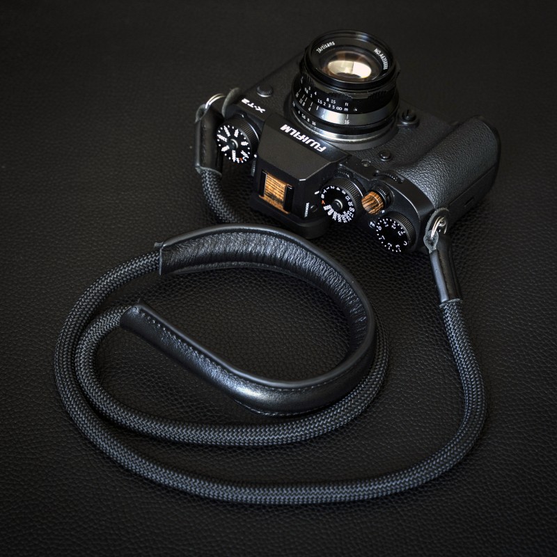 CSCL Black Leather Shoulder pad Rope Camera Strap