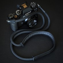 CSCL Black Leather Shoulder pad Rope Camera Strap 