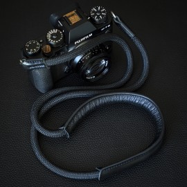 CSCL Black Leather Shoulder pad Rope Camera Strap 