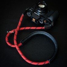 CSCL Red/Black Leather Shoulder pad Rope Camera Strap