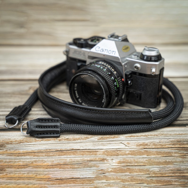 CSCL Black Leather Shoulder pad Rope Camera Strap