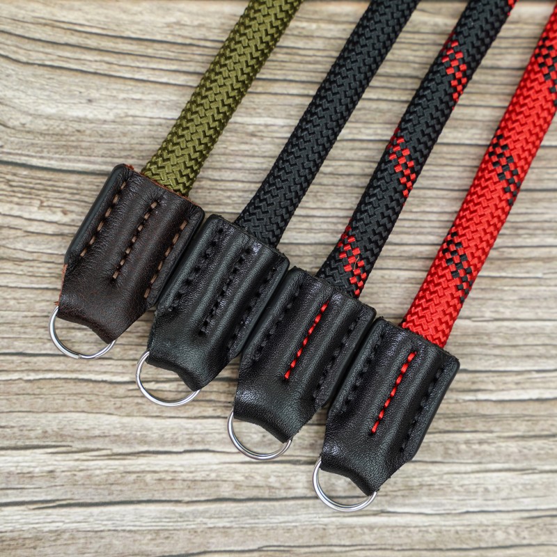 CSCL Red/Black Leather Shoulder pad Rope Camera Strap