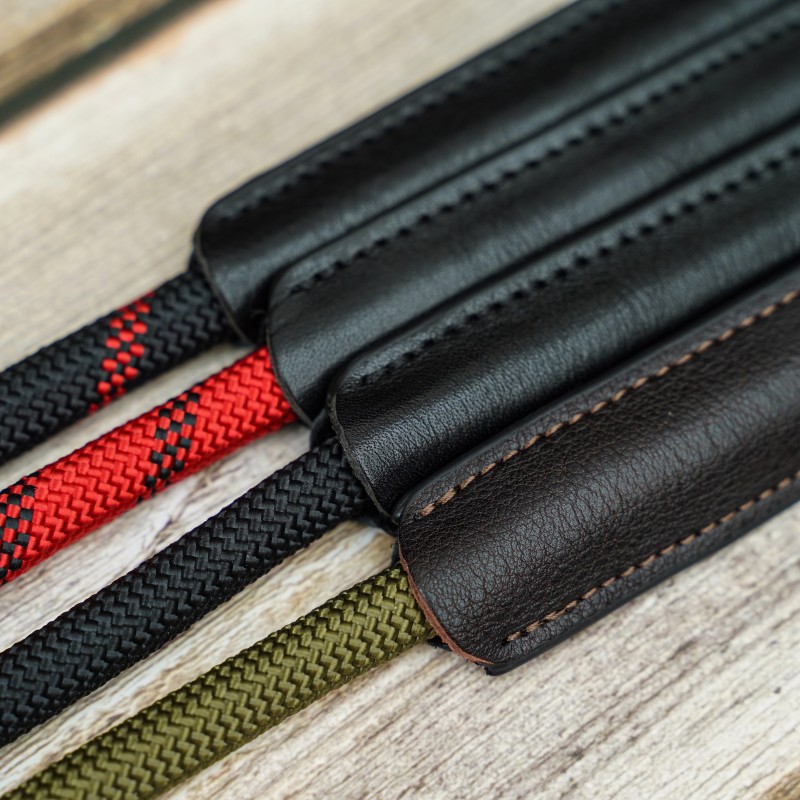 CSCL Red/Black Leather Shoulder pad Rope Camera Strap