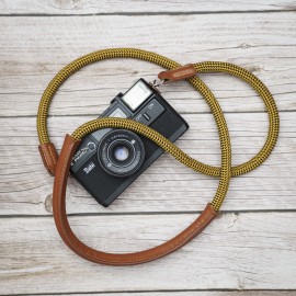 CSCL Yellow Leather Shoulder pad Rope Camera Strap