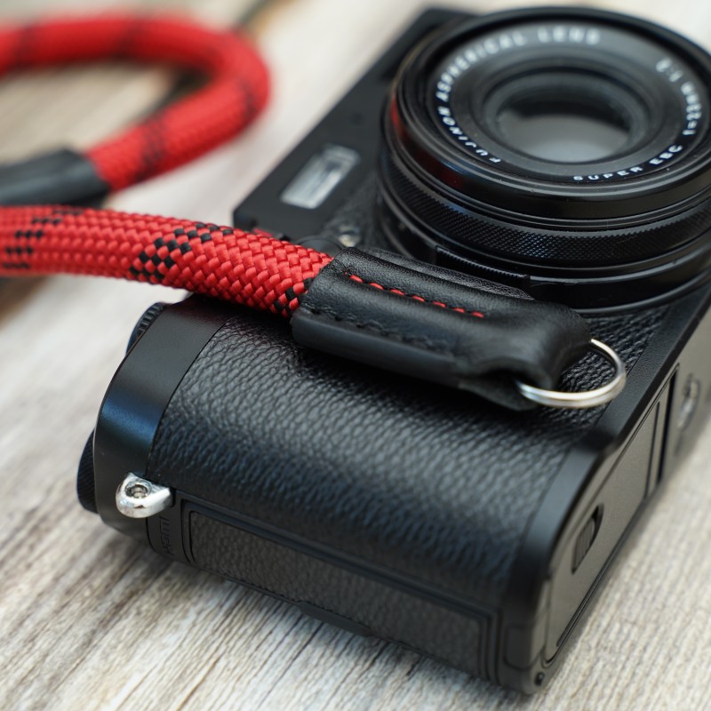 CSCL Red/Black Leather Shoulder pad Rope Camera Strap