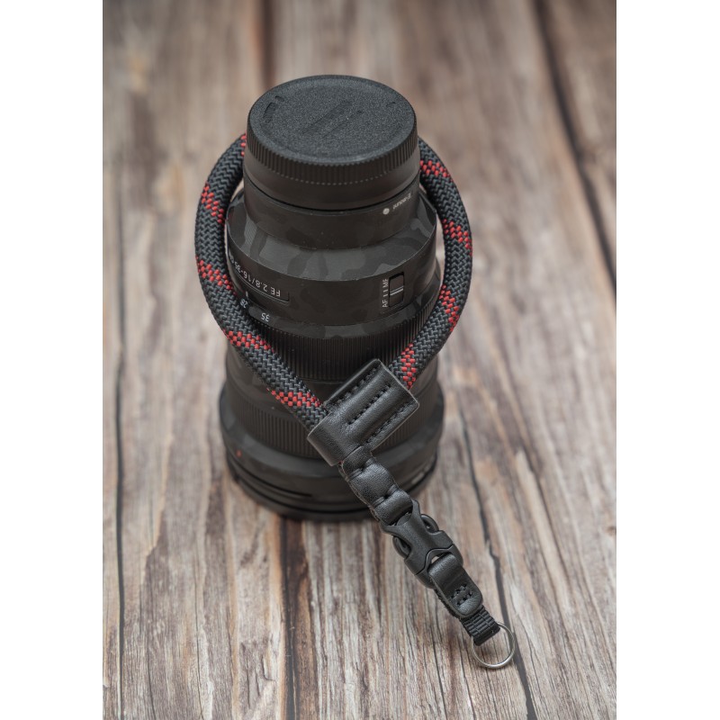 FCWS Handmade Quick Release Buckle Black Red Rope Camera wrist strap