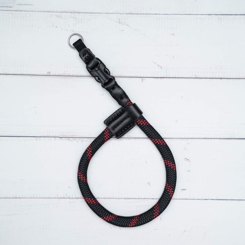 FCWS Handmade Quick Release Buckle Black Red Rope Camera wrist strap