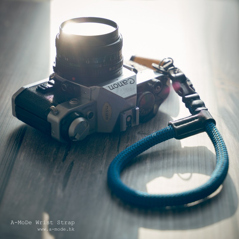 FCWS Handmade Quick Release Buckle Blue Black Rope Camera wrist strap