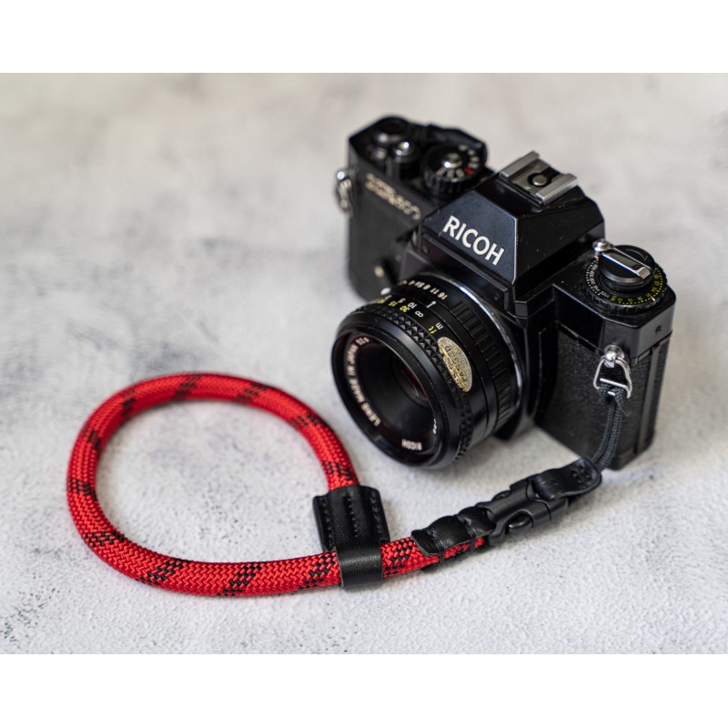 FCWS Handmade Quick Release Buckle Red Black Rope Camera wrist strap